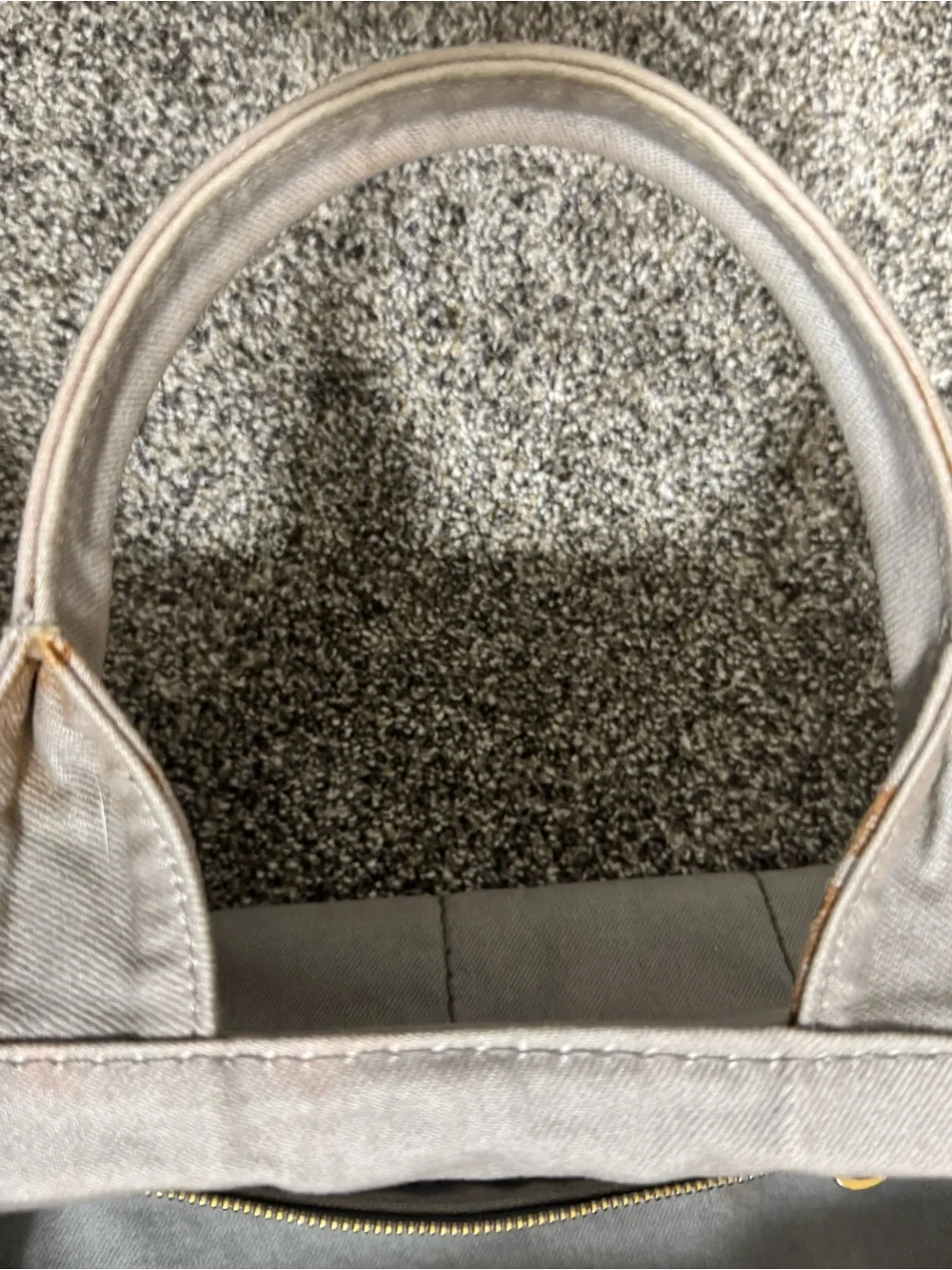 Prada Gray Canvas Tote with White Logo